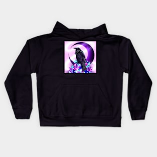 Raven with Crystals Kids Hoodie